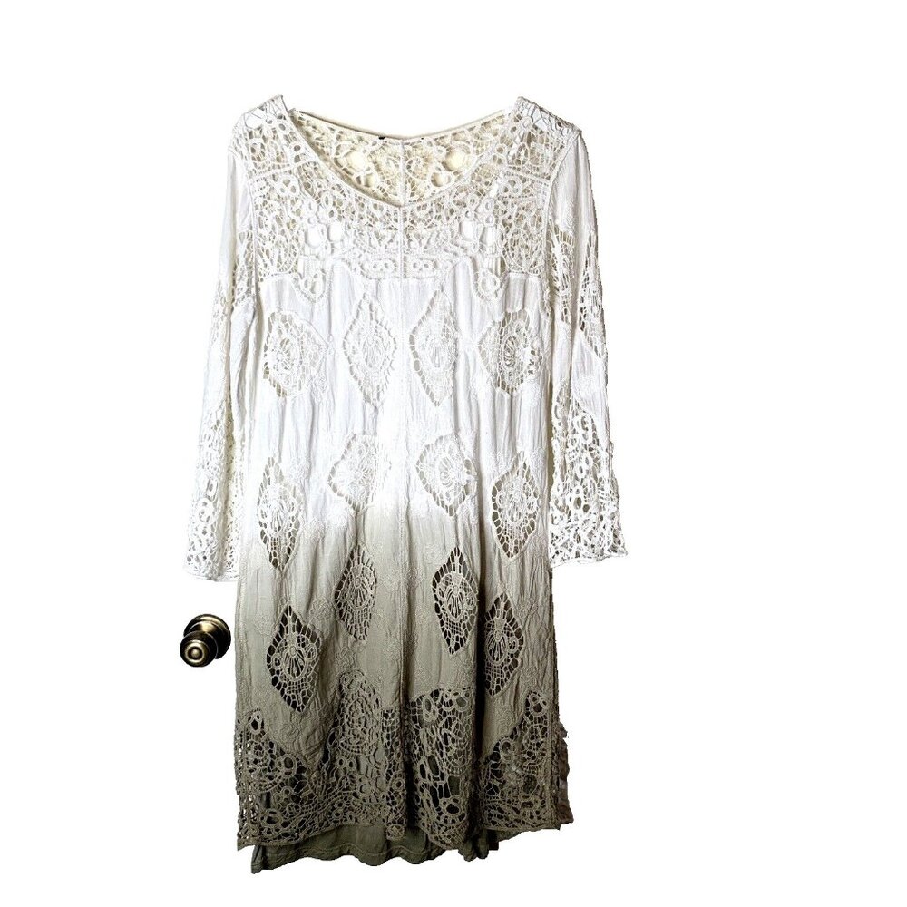 Burr Fashion Netherlands Ombre Lace Dress/Slip dress 100% Cotton Size S/M* Boho